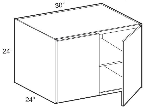 W302424 - Manhattan High Gloss White - 30w x 24d x 24h Wall - Double Doors - 24" Deep