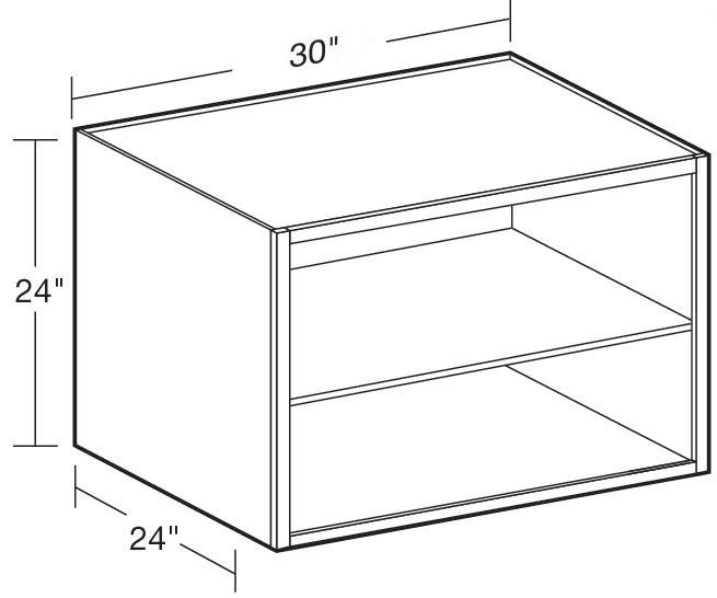 W302424ND - Fulton Mocha - 30wx24dx24h Wall-No Door - Interior Finished To Match Frame