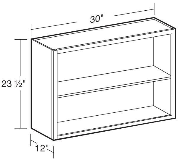 W3024ND - Fulton Mocha - Wall 30"x24"-No Door - Interior Finished To Match Frame