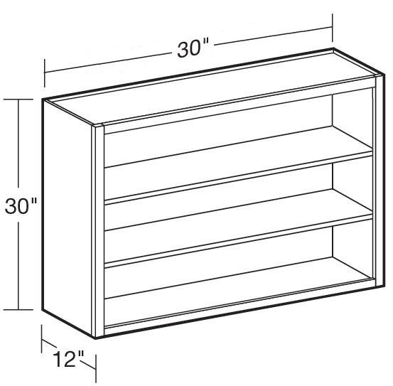 W3030ND - Fulton Mocha - Wall 30"x30"-No Door - Interior Finished To Match Frame