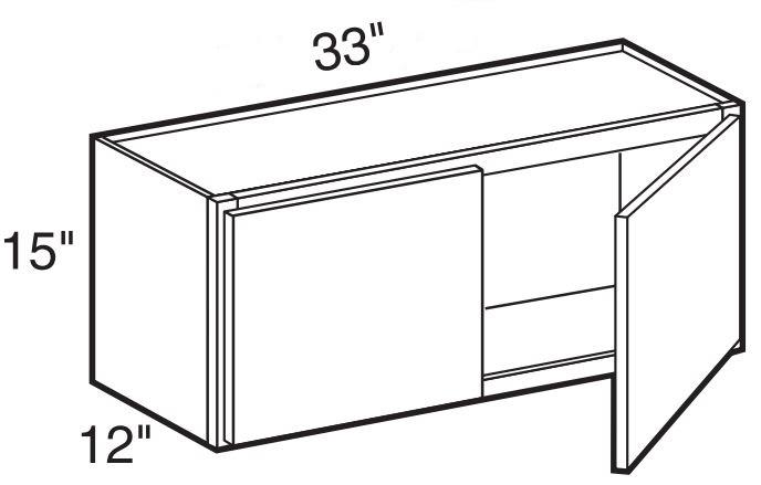 W3315 - Manhattan High Gloss White - Wall 33" x 15" - Double Doors