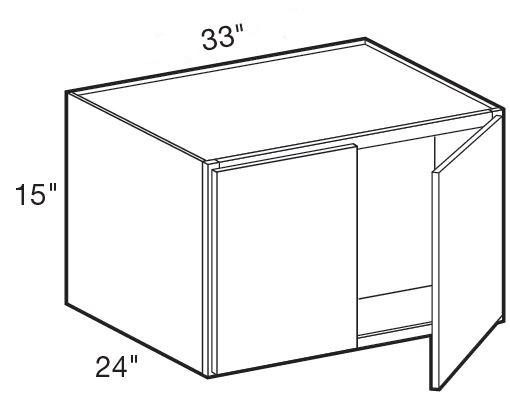 W332415 - Fulton Mocha - 33w x 24d x 15h Wall - Double Doors - 24" Deep