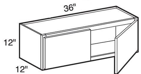 W3612 - Fulton Mocha - Wall 36" x 12" - Double Doors