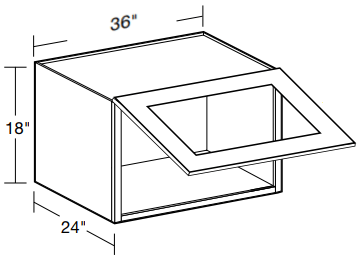 W362418UL - Manhattan High Gloss White - Wall 36" x 24" x 18" Uplift - Single Uplift Door