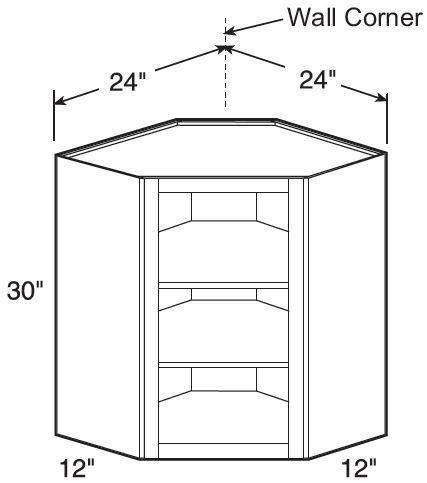 WA2430ND - Fulton Mocha - Wall Angle 24"x30"-No Door - Interior Finished To Match Frame