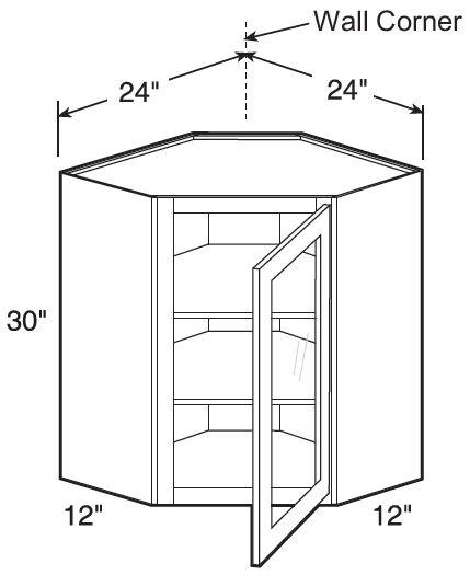 WA2430PFGR - Nassau Mythic Blue - Wall Angle 24"x30" - Single Door Prepped For Glass - Hinges On Right