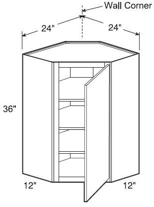 WA2436L - Fulton Mocha - Wall Angle 24" x 36" - Single Door - Hinges On Left