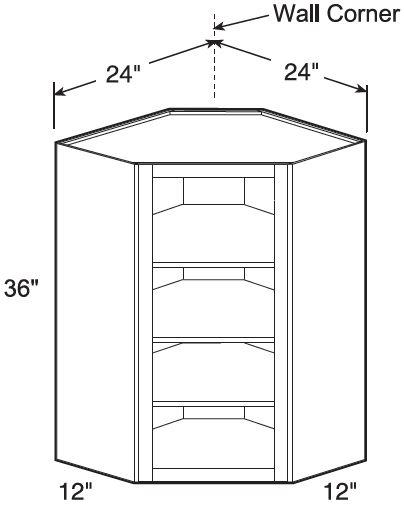 WA2436ND - Fulton Mocha - Wall Angle 24"x36"-No Door - Interior Finished To Match Frame