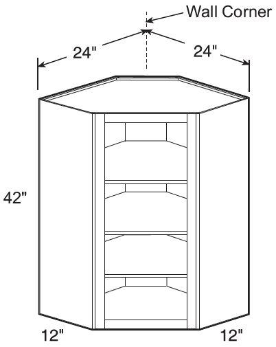 WA2442ND - Fulton Mocha - Wall Angle 24"x42"-No Door - Interior Finished To Match Frame