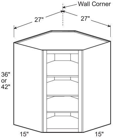 WA271536ND - Manhattan High Gloss Metallic - Wall Angle 27"x36" x15"D-No Door - Interior Finished To Match Frame