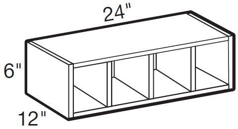 WR2412 - Manhattan High Gloss White - 24wX12dX6h Wine Row