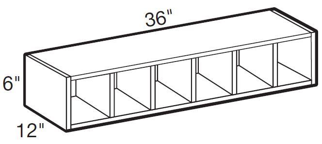 WR3612 - Manhattan High Gloss White - 36wX12dX6h Wine Row