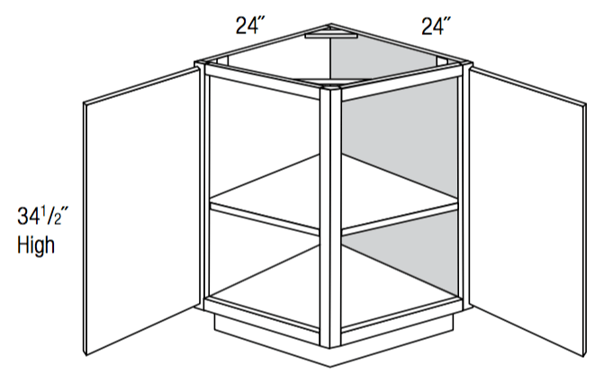 Base End Shelf Cabinet 24 Right