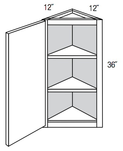 AW36 - Dover Castle - 36" High Angled Wall Cabinet - Single Door