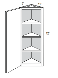 AW42 - Dover Lunar - 42" High Angled Wall Cabinet - Single Door