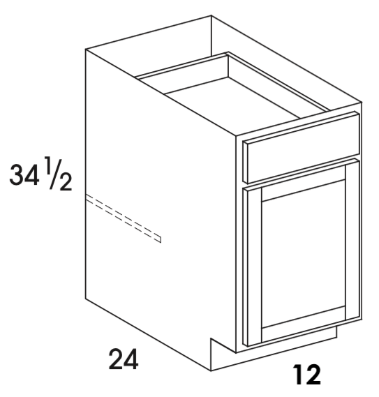 B12 - Berwyn Opal - Base Cabinet - Single Door/Drawer