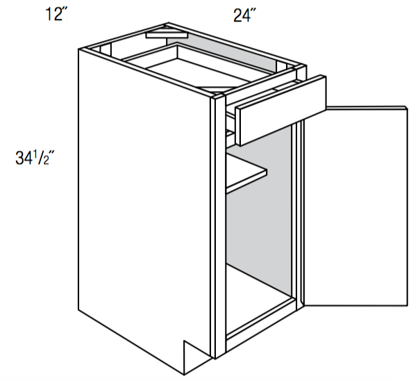 B12 - Essex White - Base Cabinet - Single Door/Drawer