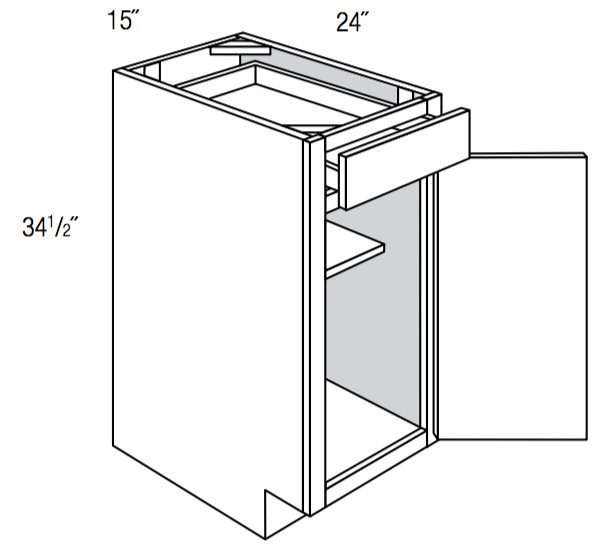 B15 - Dover Castle - Base Cabinet - Single Door/Drawer