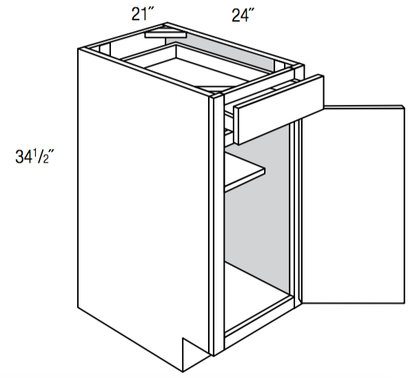 B21 - Amesbury Mist - Base Cabinet - Single Door/Drawer