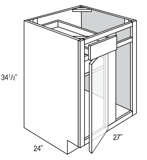 LS33 - Essex White - Base Cabinet - 33 Lazy Susan - Bi-Fold Doors -  Wholesale Cabinet Supply