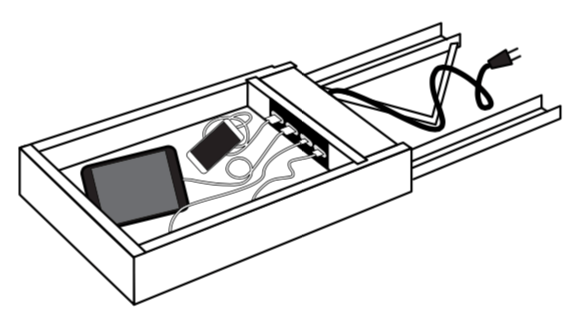 CHGDR18  - Amesbury White - Charging drawer