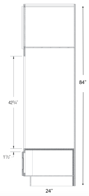 COC3384 - Amesbury White - Combination Oven Cabinet - Assembled - See Specs For Openings