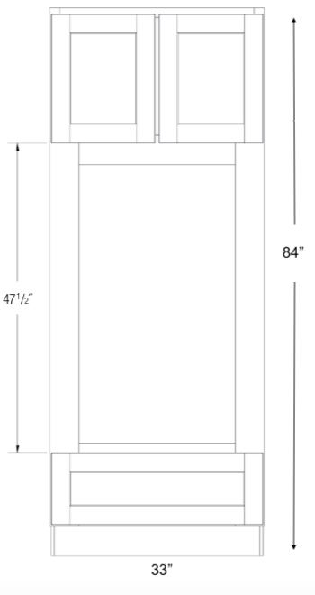 COC3384 - Amesbury White - Combination Oven Cabinet - Assembled - See Specs For Openings