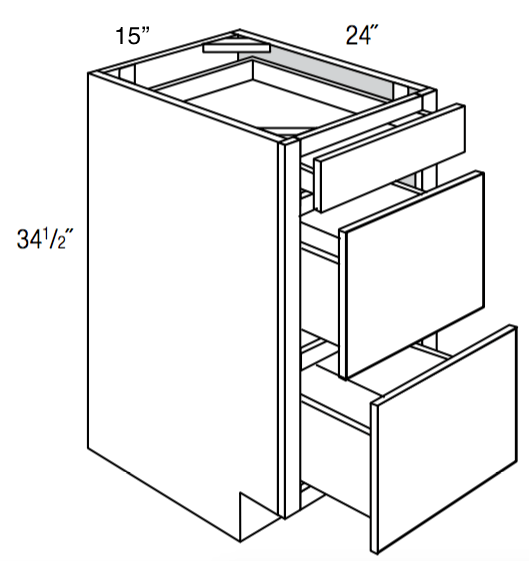 DB15 - Amesbury Mist - 3 Drawer Base Cabinet