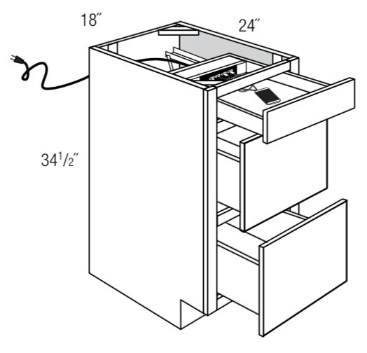 DB18CHGDR18 - Dover Castle - 3-Drawer base w/charging drawer