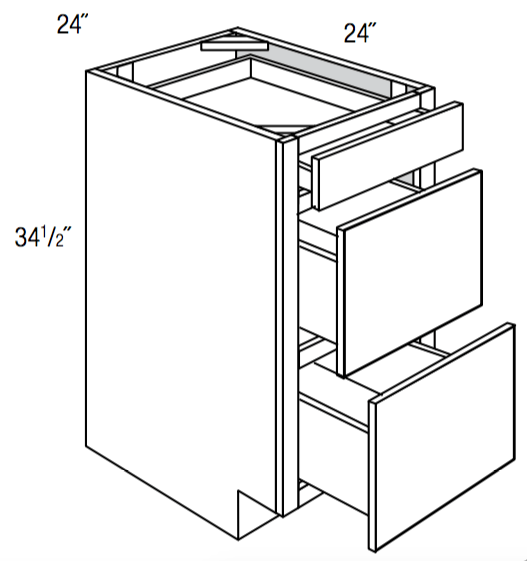 DB24 - Amesbury Mist - 3 Drawer Base Cabinet