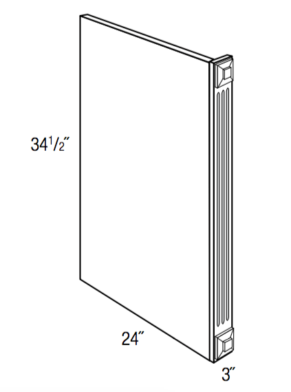 DWR3F - Dover White - Fluted Dishwasher End Panel