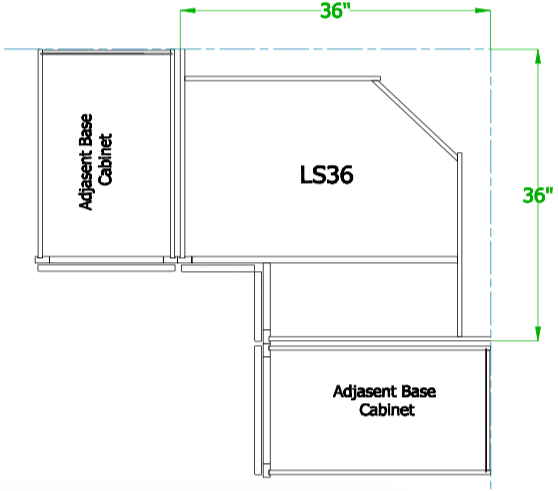 LS36 - Essex White - Base Cabinet - 36" Lazy Susan - Bi-Fold Doors