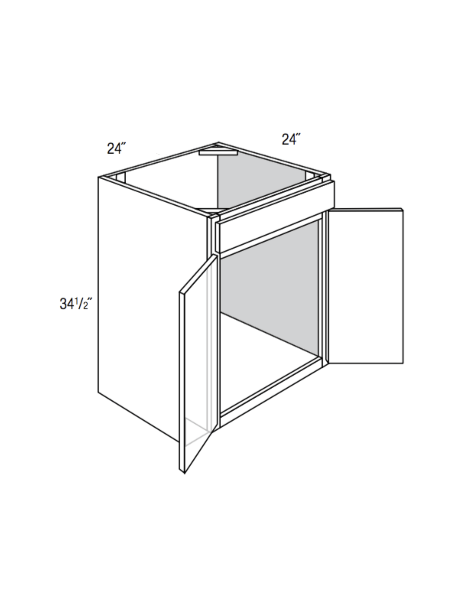 SB24B - Norwich Slab - Sink Base - Butt Doors