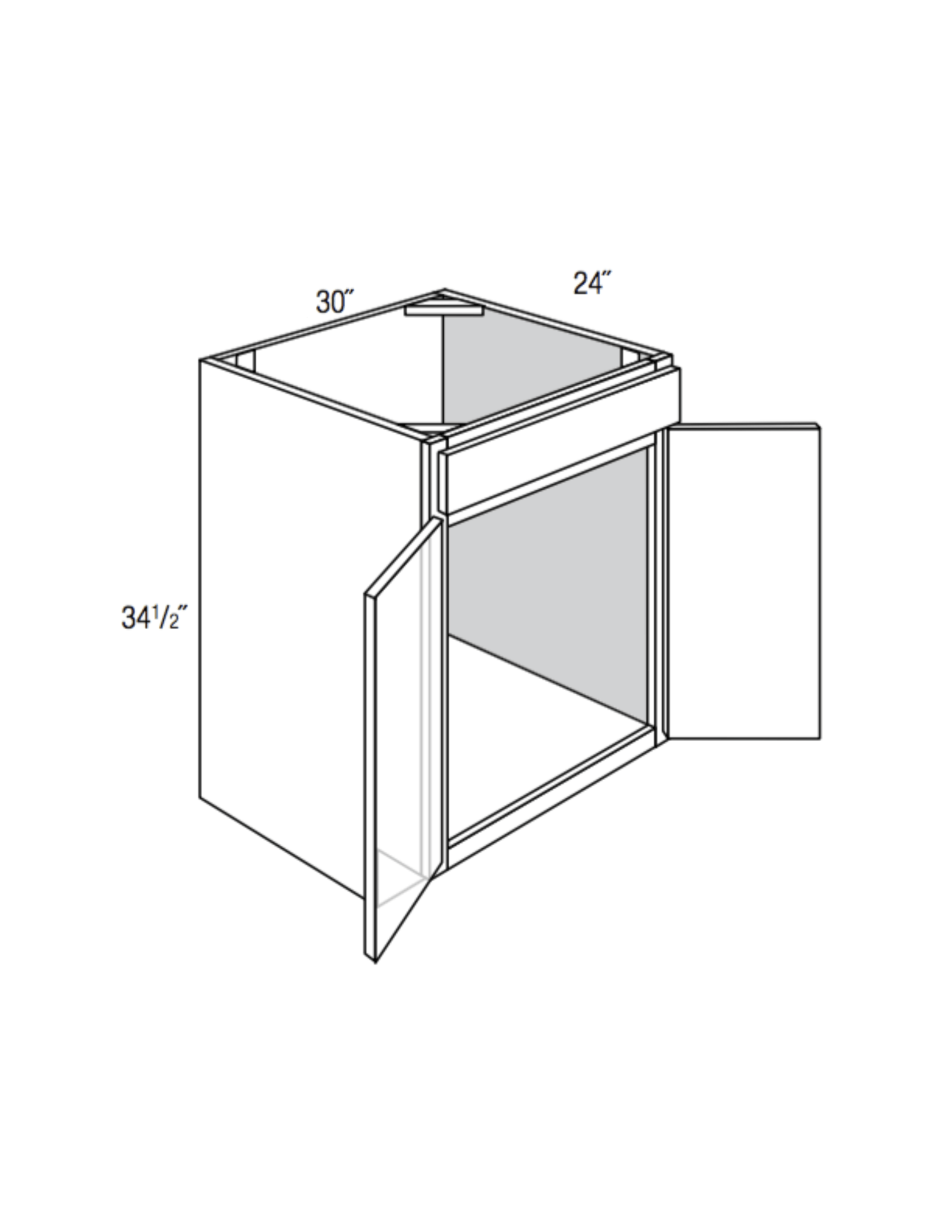 Smart Cabinetry Sink Base Double Door-Butt SB33B - National Design