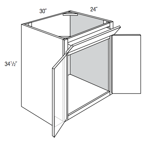 SB30TILT - Essex White - Sink Base w/Tilt Out - Butt Doors