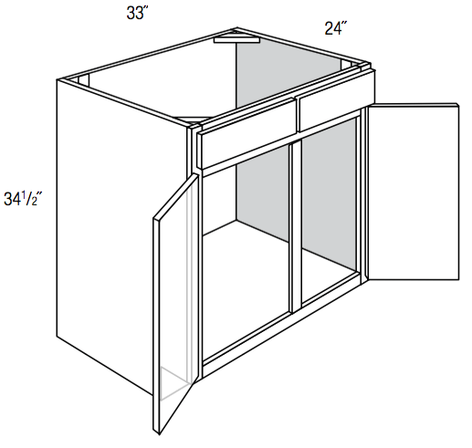 SB33 - Yarmouth Raised - Sink Base - Double Doors