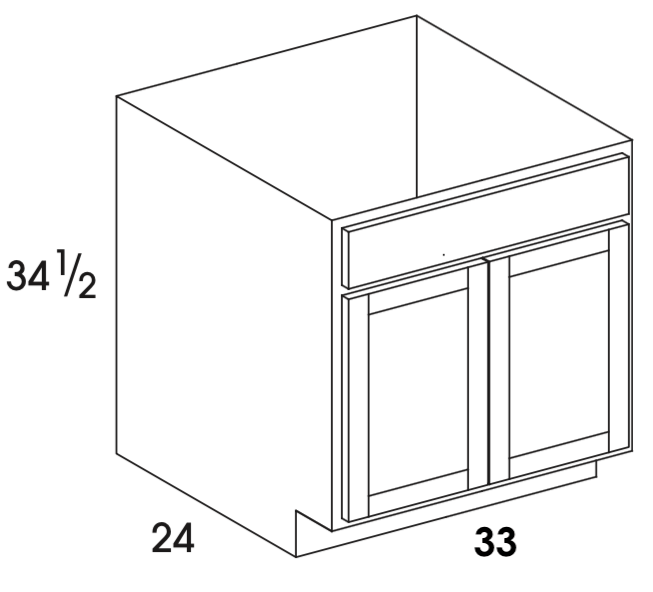 2 door 1 false front SINK base cabinet