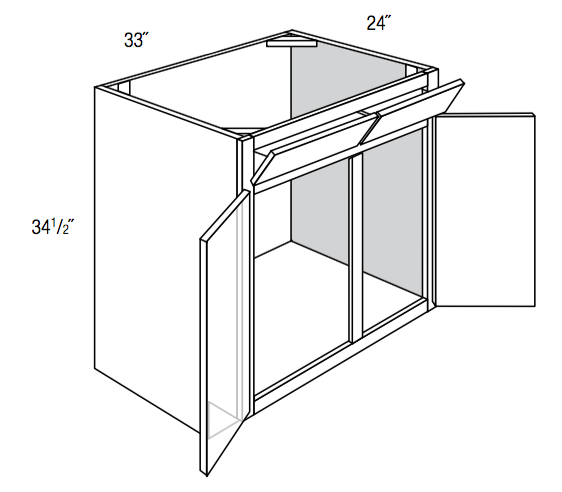 SB33 - Dover White - Sink Base - Sink Base - Double Doors