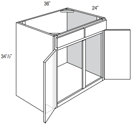 SB36 - Dover White - Sink Base - Sink Base - Double Doors