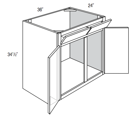 SB36TILT - Amesbury White - Sink Base w/Tilt Outs - Double Doors