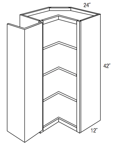 SCW2442 - Yarmouth Raised - Square Corner Wall Cabinet - Bi-Fold Doors