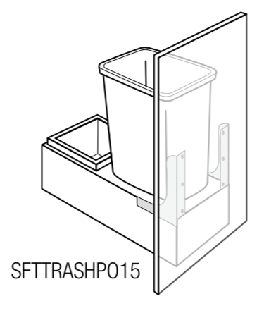 SFTTRASHPO15  - Amesbury Mist - Soft-close trash pullout for 15" B15