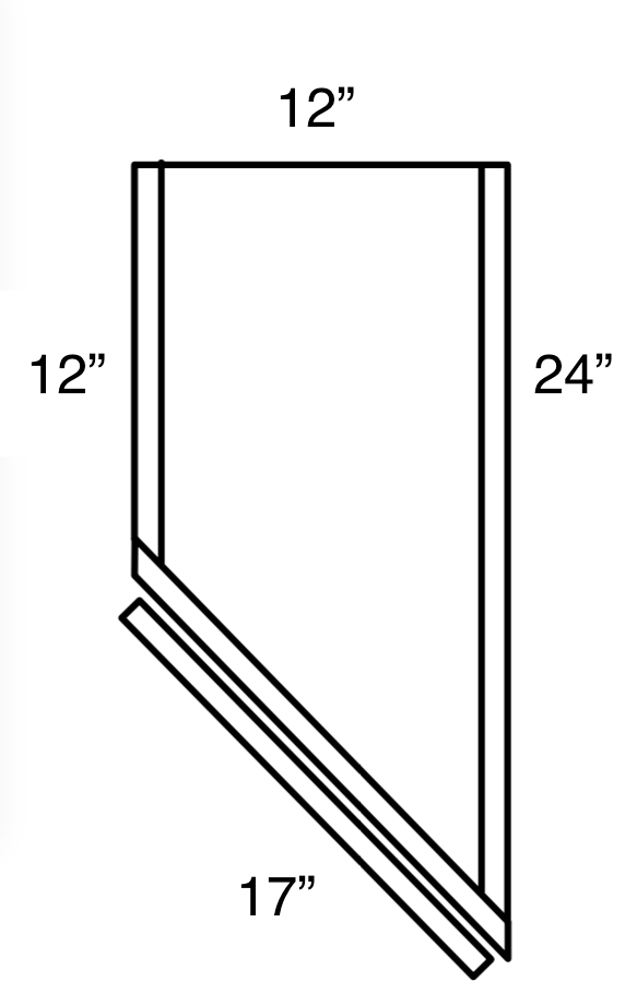 TB12L - Dover White - Transition Base Cabinet - Single Door Hinged Left