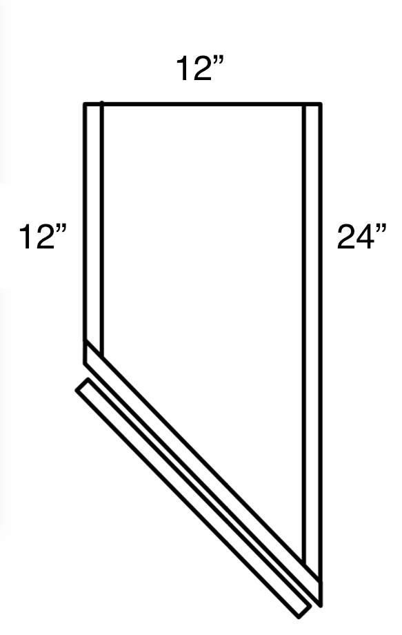 TB12L - Essex Castle - Transition Base Cabinet - Single Door Hinged Left