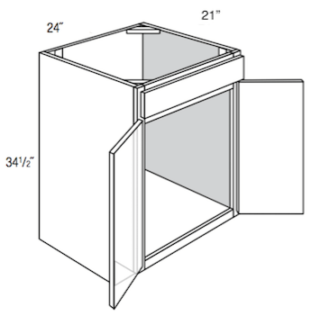 V2421B - Amesbury Mist - Vanity Base - Butt Doors