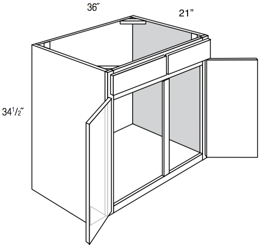 V3621 - Amesbury Mist - Vanity Base - Double Doors