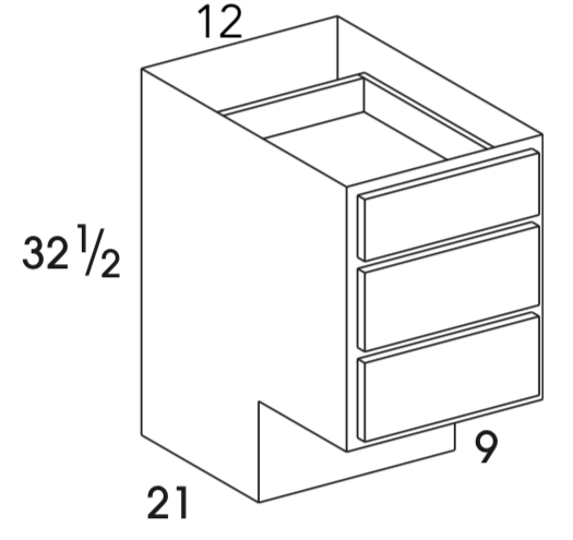 VDB12ADA - Dartmouth Brownstone - ADA 4 Drawer Vanity Base - Special Order