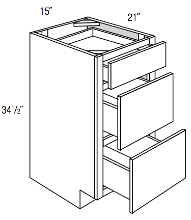 VDB1521 - Amesbury Mist - 3 Drawer Vanity Base