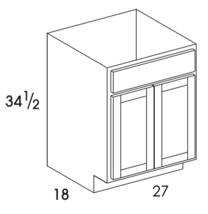 2 door 1 false front SINK base cabinet