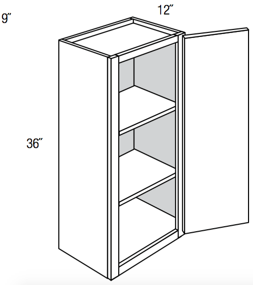 W0936 - Amesbury White - Wall Cabinet - Single Door